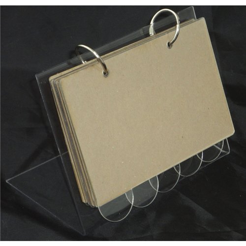 Clear Scraps - 6.25 x 4.25 Acrylic Recipe Stand with 5 Acrylic Tabs and 5 Chipboard Regular Pages