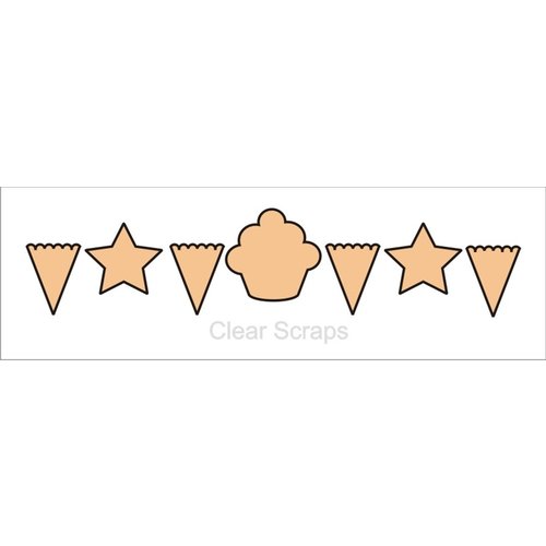 Clear Scraps - Chipboard Banner - Birthday