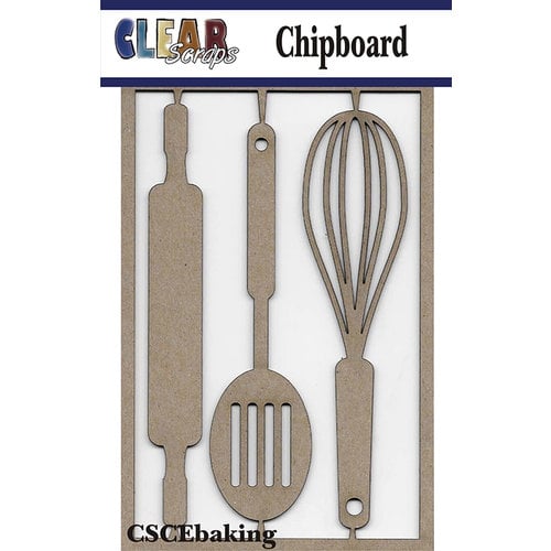 Clear Scraps - Chipboard Embellishments - Baking Utensils