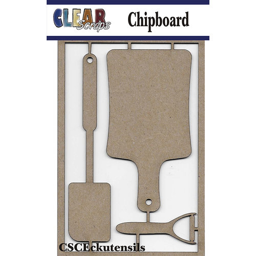 Clear Scraps - Chipboard Embellishments - Cooking Utensils