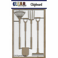 Clear Scraps - Chipboard Embellishments - Garden Tools