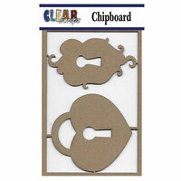 Clear Scraps - Chipboard Embellishments - Heart Locks