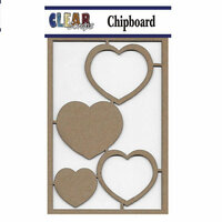 Clear Scraps - Chipboard Embellishments - Hearts