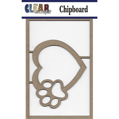 Clear Scraps - Chipboard Embellishments - Heart Paw