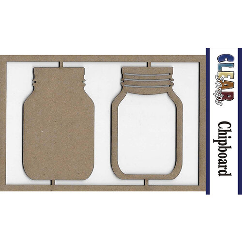 Clear Scraps - Chipboard Embellishments - Mason Jars