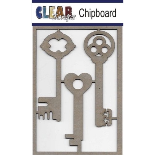 Clear Scraps - Chipboard Embellishments - Keys