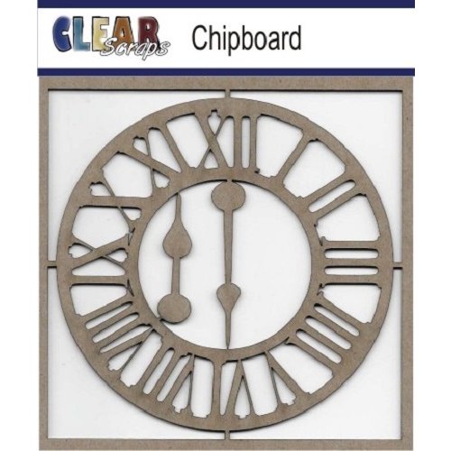 Clear Scraps - Chipboard Embellishments - Roman Clock with Arms