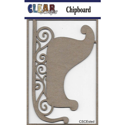 Clear Scraps - Christmas - Chipboard Embellishments - Sled
