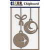 Clear Scraps - Christmas - Chipboard Embellishments - Star Bulbs
