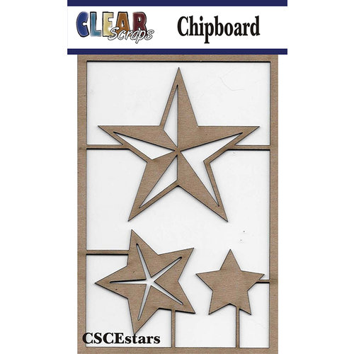 Clear Scraps - Chipboard Embellishments - Stars