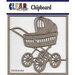 Clear Scraps - Chipboard Embellishments - Baby Stroller