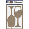 Clear Scraps - Chipboard Embellishments - Wine Glasses