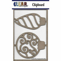 Clear Scraps - Christmas - Chipboard Embellishments - X-mas Swirl Bulbs