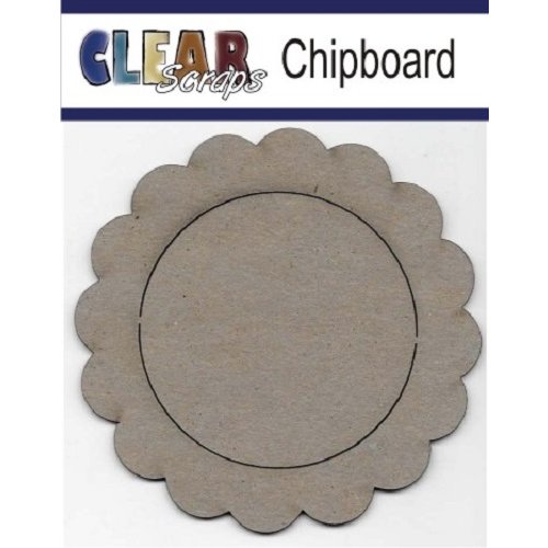 Clear Scraps - Chipboard Frame - Circle Scallop Frame