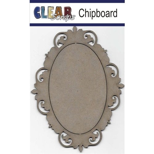 Clear Scraps - Chipboard Frame - Oval Fancy