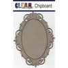 Clear Scraps - Chipboard Frame - Oval Fancy