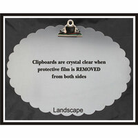 Clear Scraps - Acrylic Clipboard - Oval Scalloped - Landscape - Large