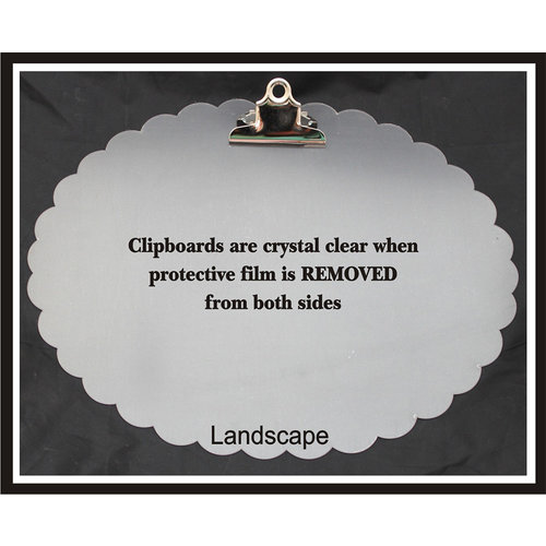 Clear Scraps - Acrylic Clipboard - Oval Scalloped - Landscape - Small