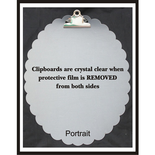 Clear Scraps - Acrylic Clipboard - Oval Scalloped - Portrait - Small