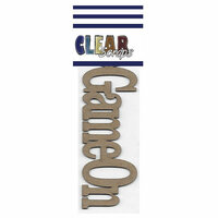 Clear Scraps - Chipboard Embellishments - Word - Script - Game On