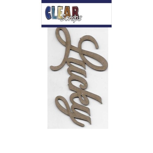 Clear Scraps - Chipboard Embellishments - Word - Script - Lucky