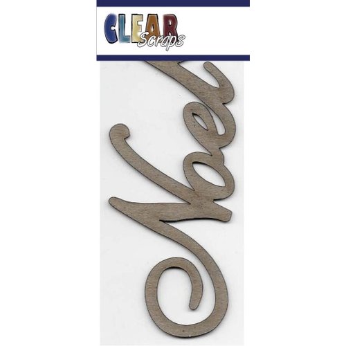 Clear Scraps - Chipboard Embellishments - Word - Script - Noel