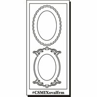 Clear Scraps - Clear Mixers - Clear Acrylic Stencil - Oval Frames