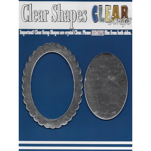 Clear Scraps - Mirror Embellishments - Frame - Oval Center Scallop