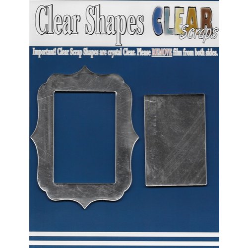 Clear Scraps - Mirror Embellishments - Frame - Rectangle Center Deco