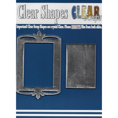 Clear Scraps - Mirror Embellishments - Frame - Rectangle Deco Top