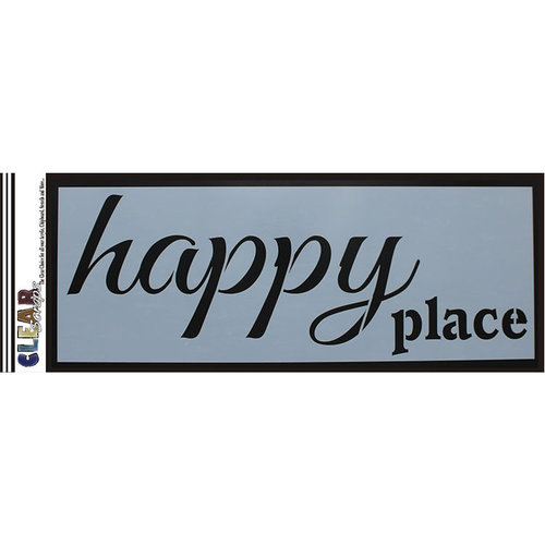 Clear Scraps - Mascils - 6 x 16 Masking Stencil - Happy Place