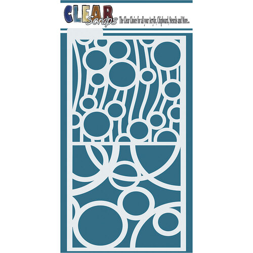 Clear Scraps - 5 x 9 Mixer Stencil with Tab - Groovy Circles
