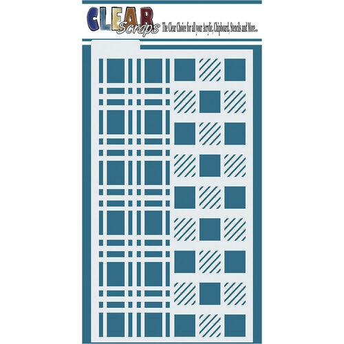 Clear Scraps - 5 x 9 Mixer Stencil with Tab - Plaids