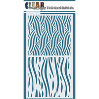 Clear Scraps - 5 x 9 Mixer Stencil with Tab - Wave Strip