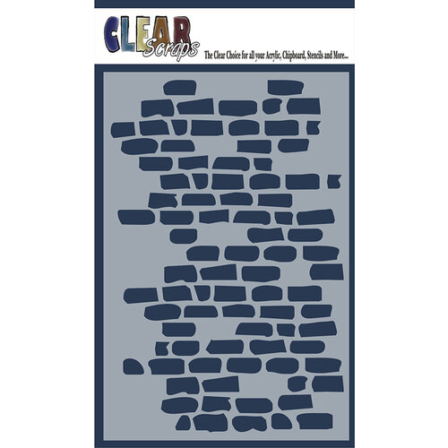 Clear Scraps - Mascils - 4 x 6 Masking Stencil - Brick Wall