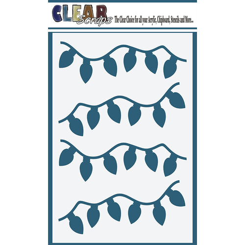 Clear Scraps- Christmas - Mascils - 4 x 6 Masking Stencil - Lights
