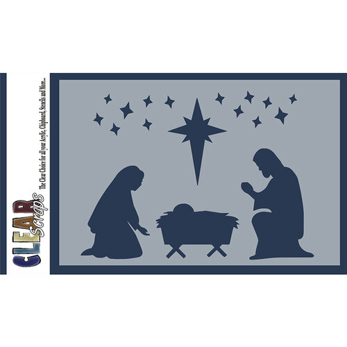 Clear Scraps - Christmas - Mascils - 4 x 6 Masking Stencil - Nativity