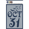Clear Scraps - Halloween - Mascils - 4 x 6 Masking Stencil - Oct 31