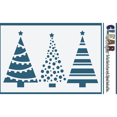 Clear Scraps - Mascils - 4 x 6 Masking Stencil - Christmas Tree