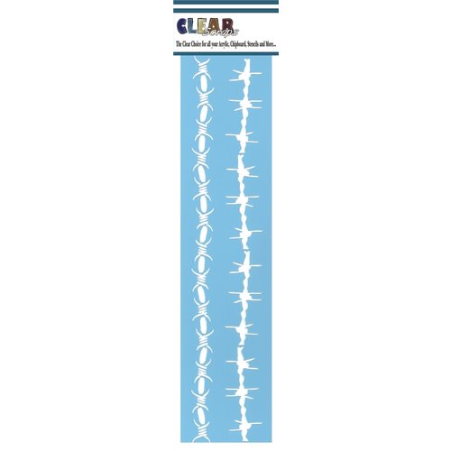 Clear Scraps - Mascils - Border Masking Stencil - Barb Wire