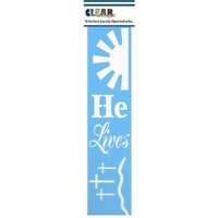 Clear Scraps - Mascils - Border Masking Stencil - He Lives