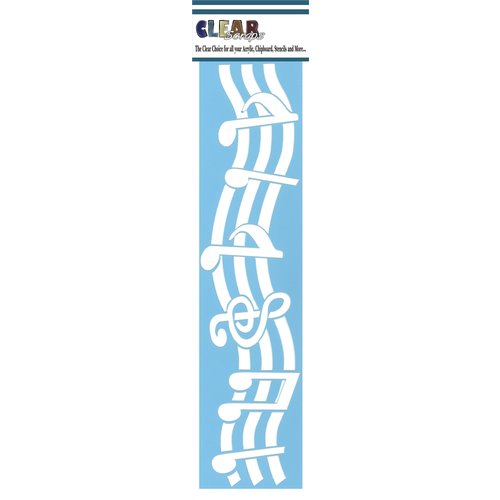 Clear Scraps - Mascils - Border Masking Stencil - Music Notes