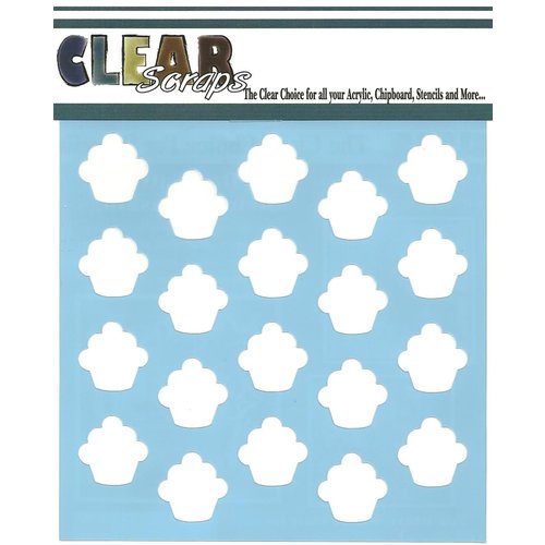 Clear Scraps - Mascils - 12 x 12 Masking Stencil - Cupcakes