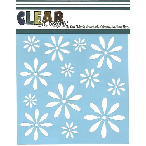 Clear Scraps - Mascils - 12 x 12 Masking Stencil - Daisies