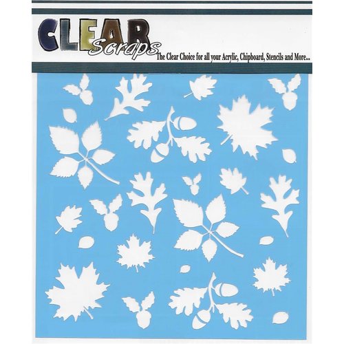Clear Scraps - Mascils - 12 x 12 Masking Stencil - Fall Leaves Background