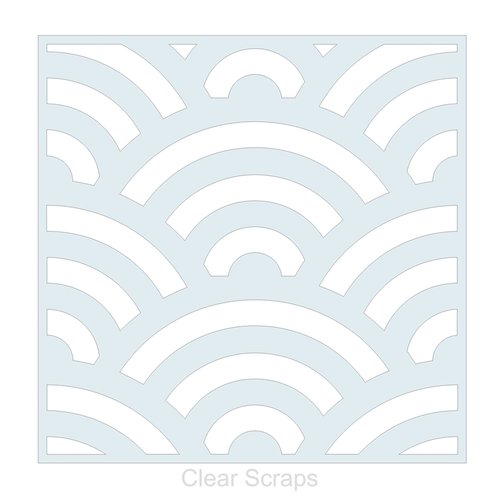 Clear Scraps - Mascils - 12 x 12 Masking Stencil - Fans