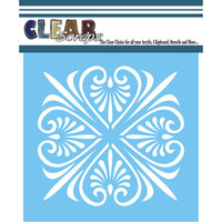 Clear Scraps - Mascils - 6 x 6 - Masking Stencil - Fan Scrolls