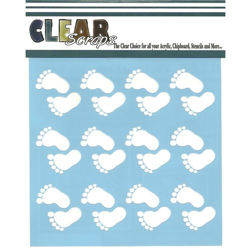 Clear Scraps - Mascils - 12 x 12 Masking Stencil - Feet