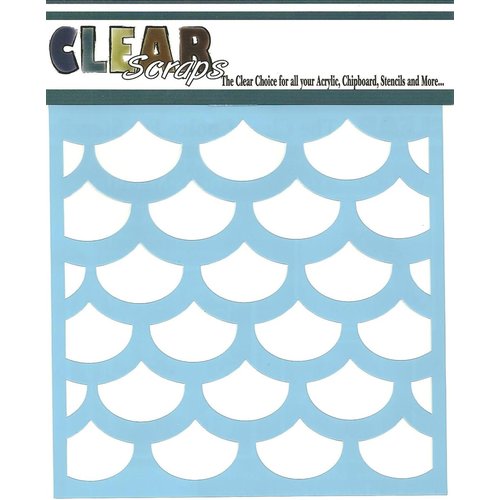 Clear Scraps - Mascils - 12 x 12 Masking Stencil - Fish Scales