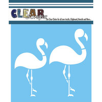 Clear Scraps - Mascils - 6 x 6 - Masking Stencil - Flamingos